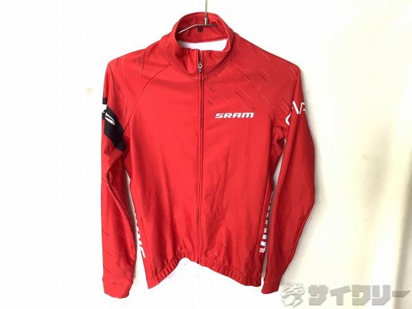 フルジップ長袖ジャージ Mサイズ SRAM レッド 裏起毛