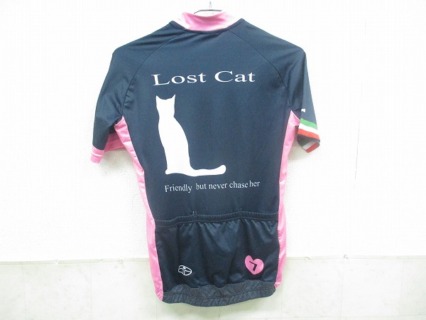 半袖サイクルジャージ LOST CATロゴ ブラック/ピンク M