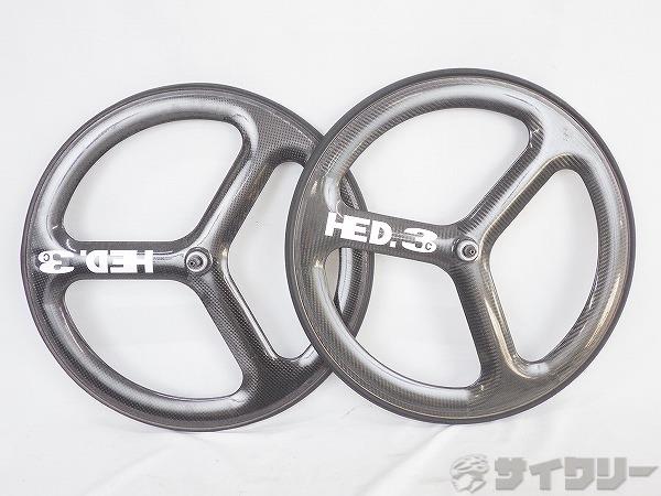 ホイール前後　3バトン　カーボンチューブラー　※リム減顕著