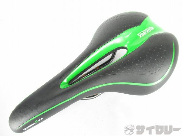 サドル　TOURING G100　ブラック/グリーン　※変形あり