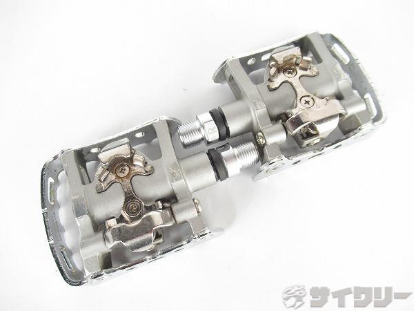 片面ビンディングペダル　PD-M324　シルバー　SPD対応　※ガタ有