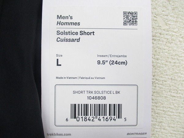 Solstice Cycling Shorts Lサイズ ブラック