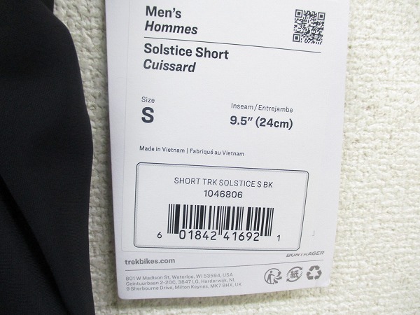 Solstice Cycling Shorts Sサイズ ブラック
