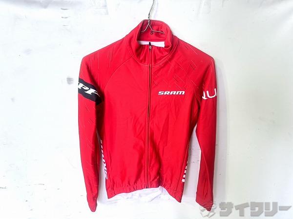 フルジップ長袖ジャージ Sサイズ SRAM レッド 裏起毛
