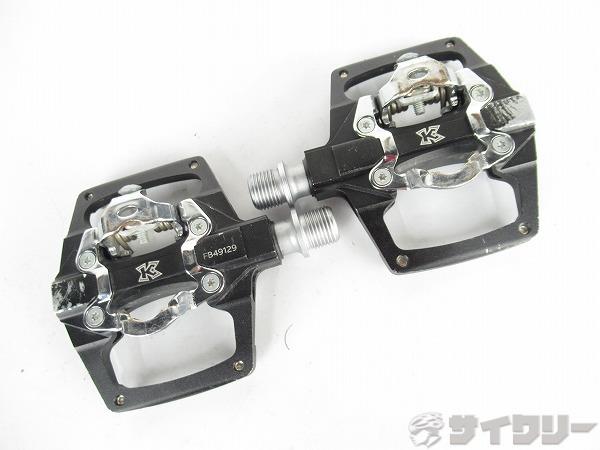 MTB用片面ビンディングペダル　クリップレス プラットフォームペダル ブラック　SPD対応