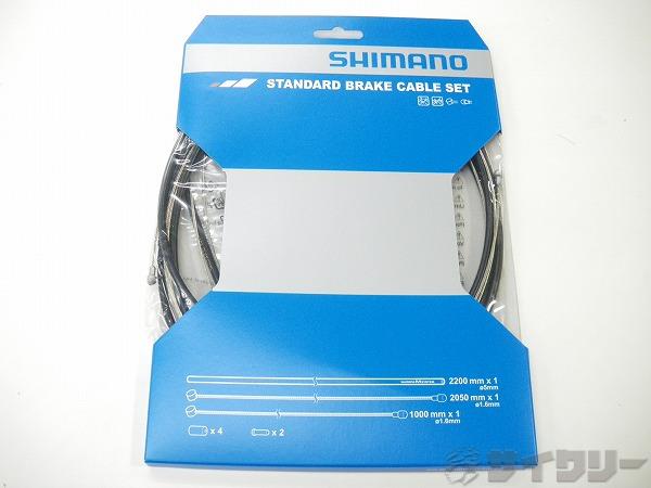 両エンド鉄ブレーキケーブルセット　ブラック